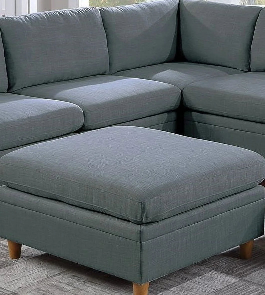 Grey Wooden Legs Ottoman V66161