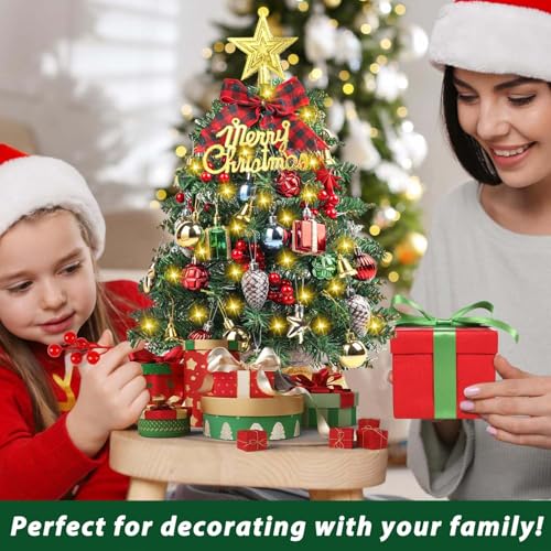 2FT Small Tabletop Mini Artificial Christmas Tree with Lights X1768