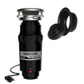 3/4 HP Continuous Feed Garbage Disposal with Black Sink Flange and Attached Power Cord W4068