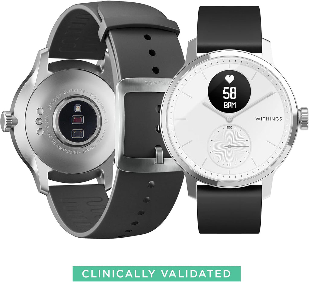 Hybrid Smartwatch with ECG, Heart Rate Sensor and Oximeter (White, 42mm) I825