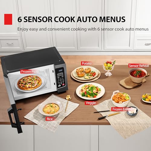 1000W 1.2 Cu Ft Black Countertop Microwave Oven V587