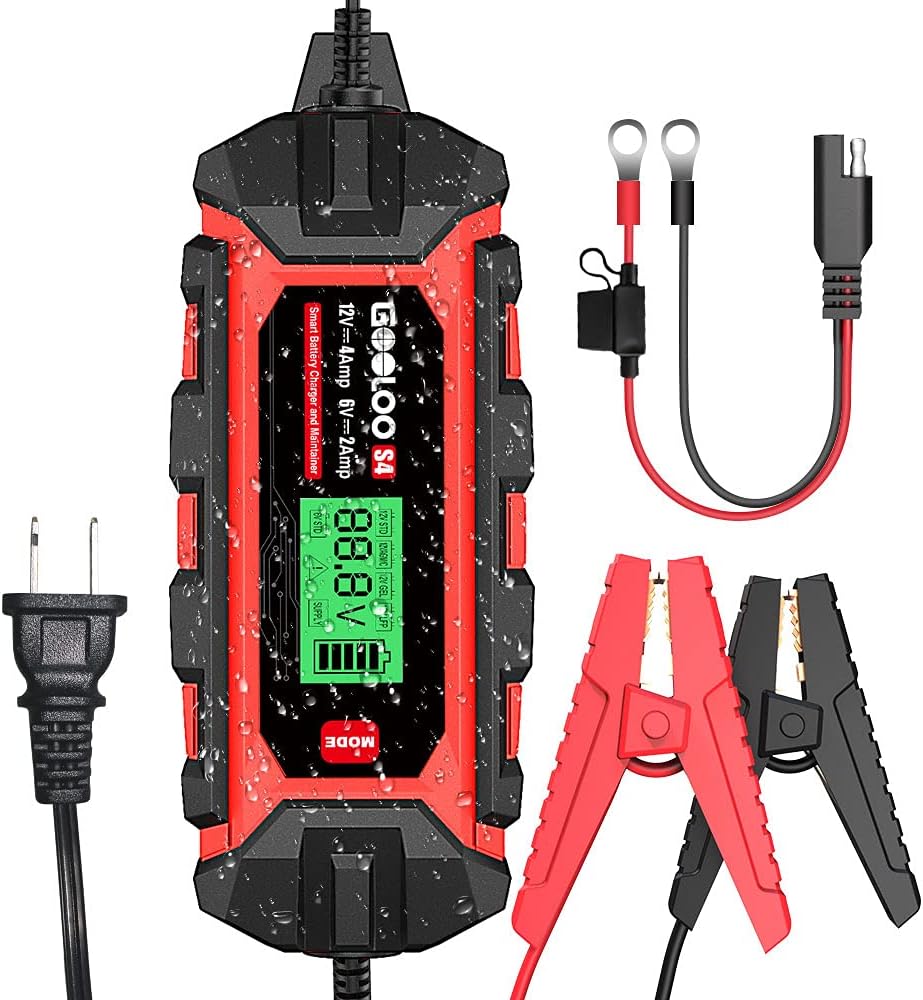 4-Amp 6V 12V Car Battery Charger Maintainer, Pack of 2 U629