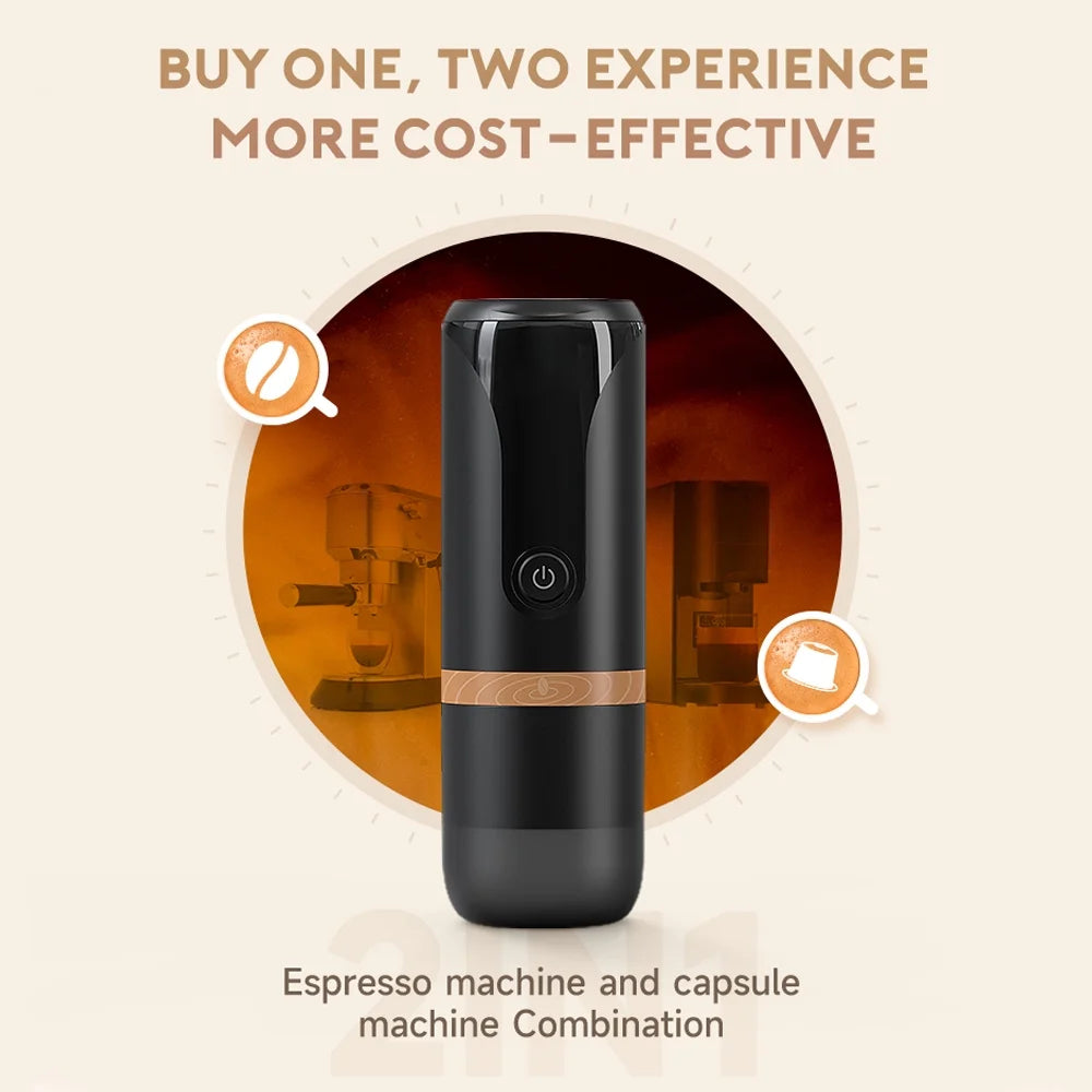 Black Portable Espresso Machine 9 Bar U1944