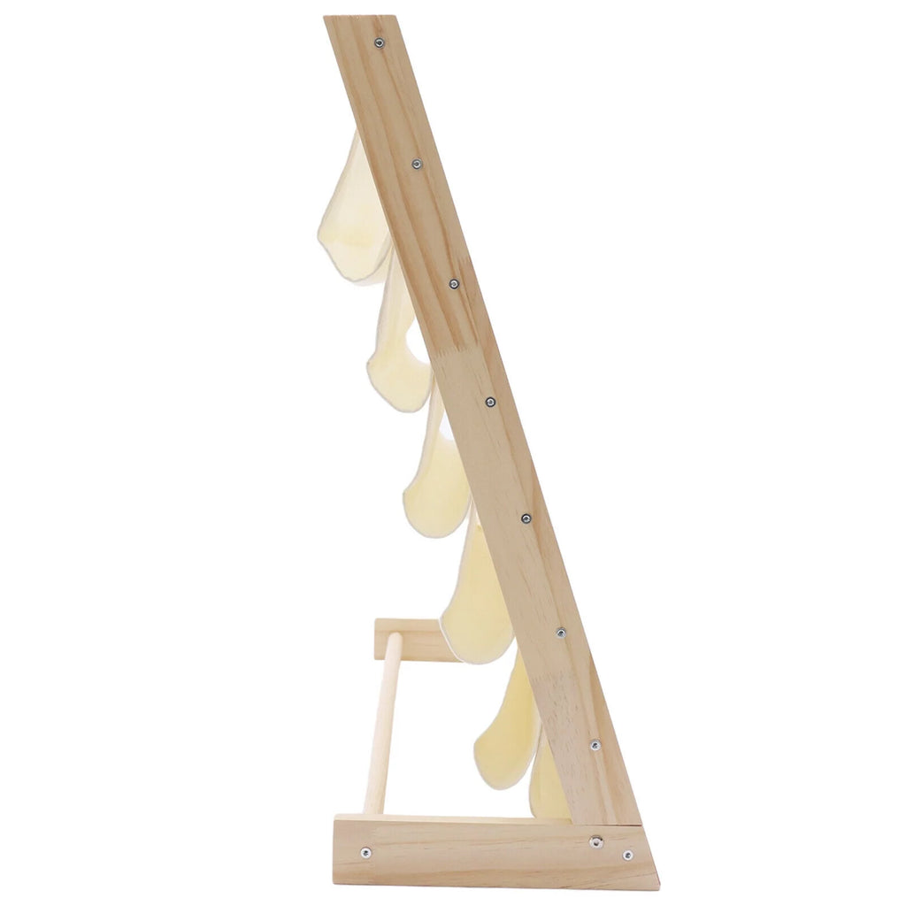 6 Tiers Wooden Kids Book Rack Storage Bookshelf with Canvas Shelves S79303