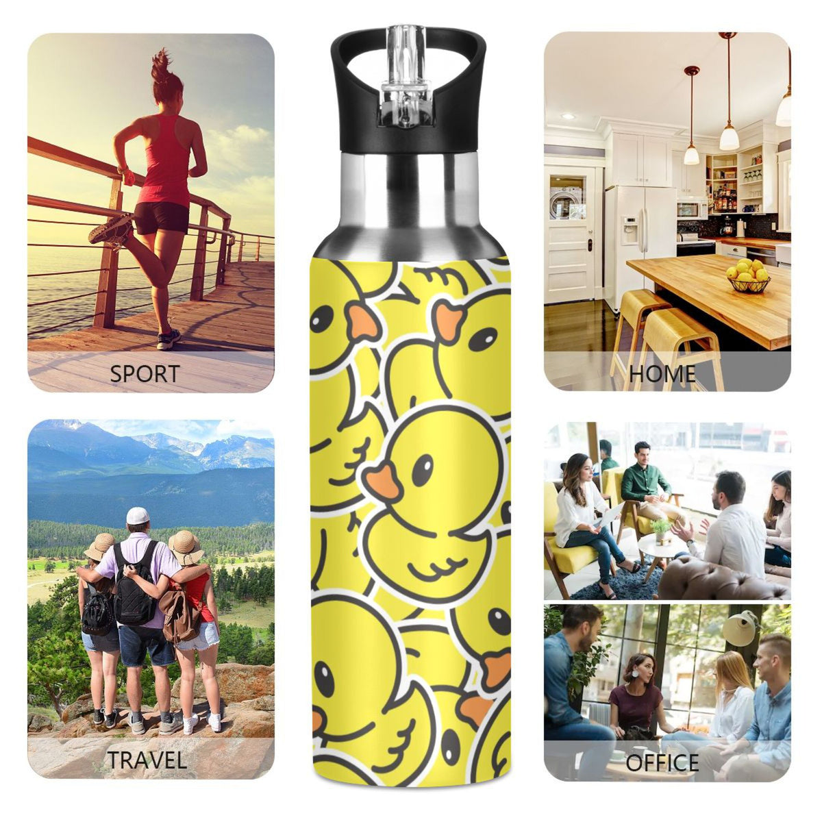 20 OZ Stainless Steel Water Bottle with Straw Lid R5666