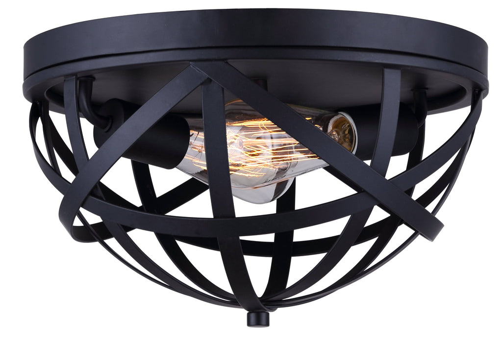 2 Light Flush Mount Black Y1913