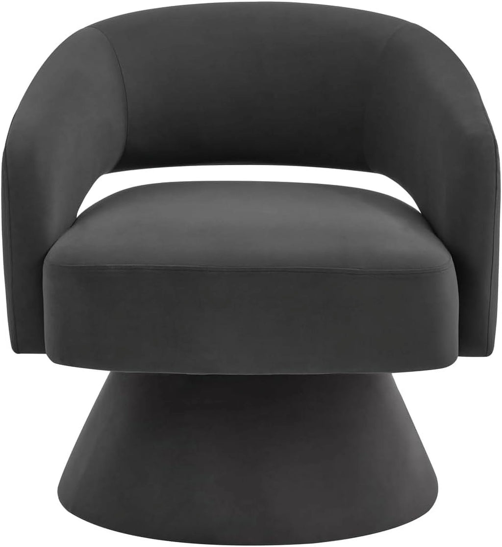 Dark Gray Velvet Swivel Accent Chair F34443
