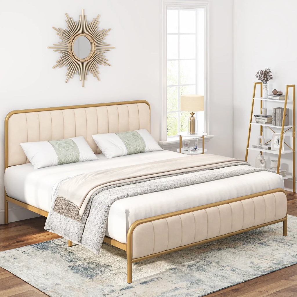 Queen Size Tufted Upholstered Bed Frame O554