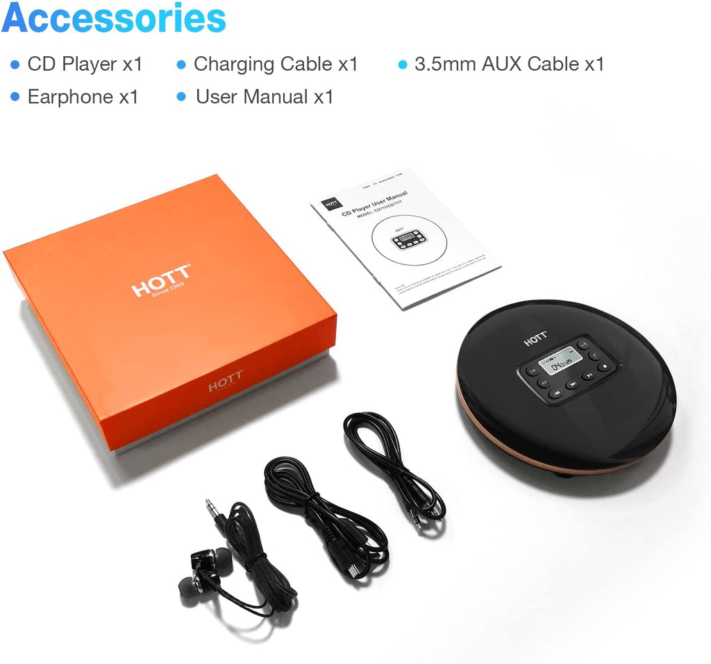 Bluetooth CD Player with Stereo Headphones H50574