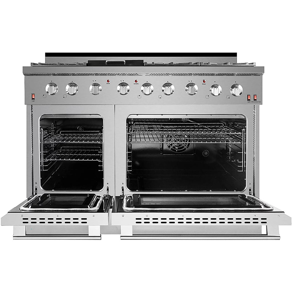 48 Stainless Steel Natural Gas Range with Convection Oven & Under Cabinet Hood M5484
