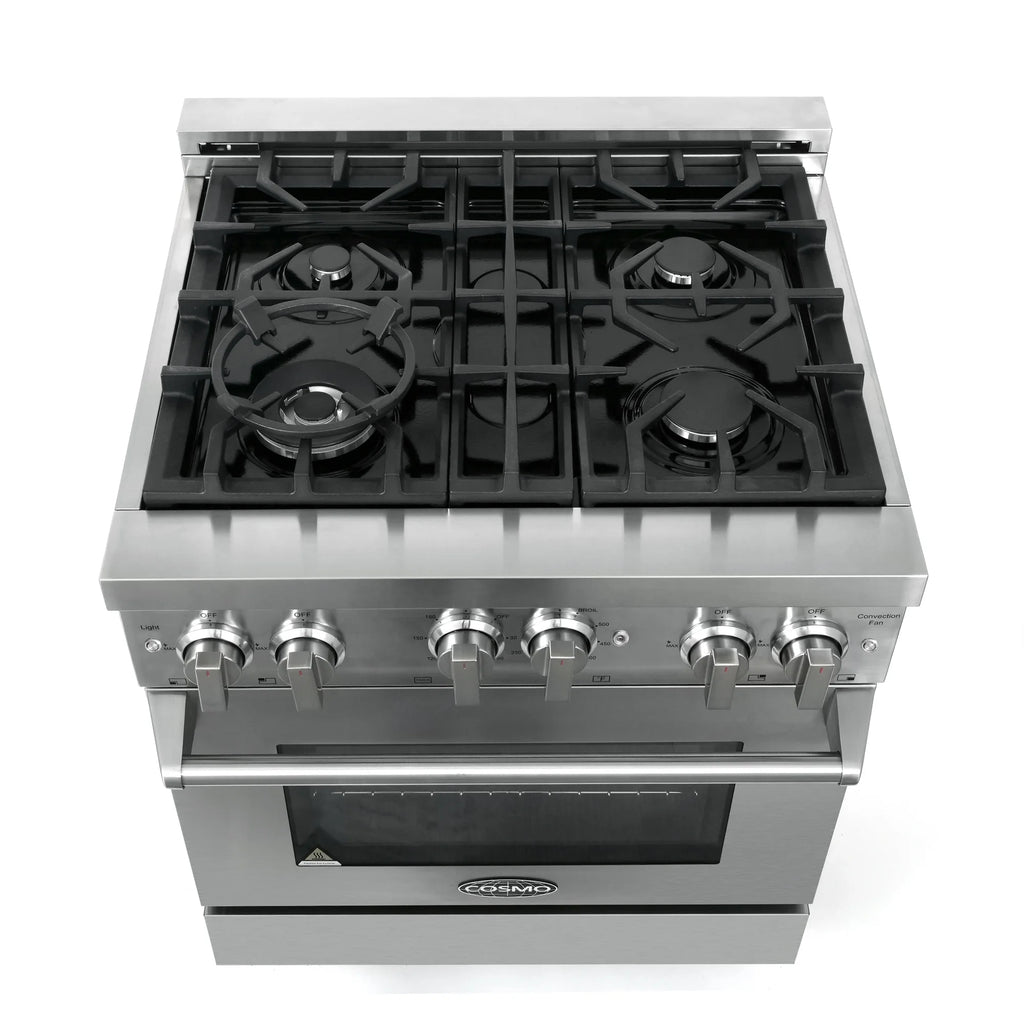 5 Piece Kitchen Appliance Package with Gas Range, Range Hood, Dishwasher, French Door Refrigerator & Wine Refrigerator L5492