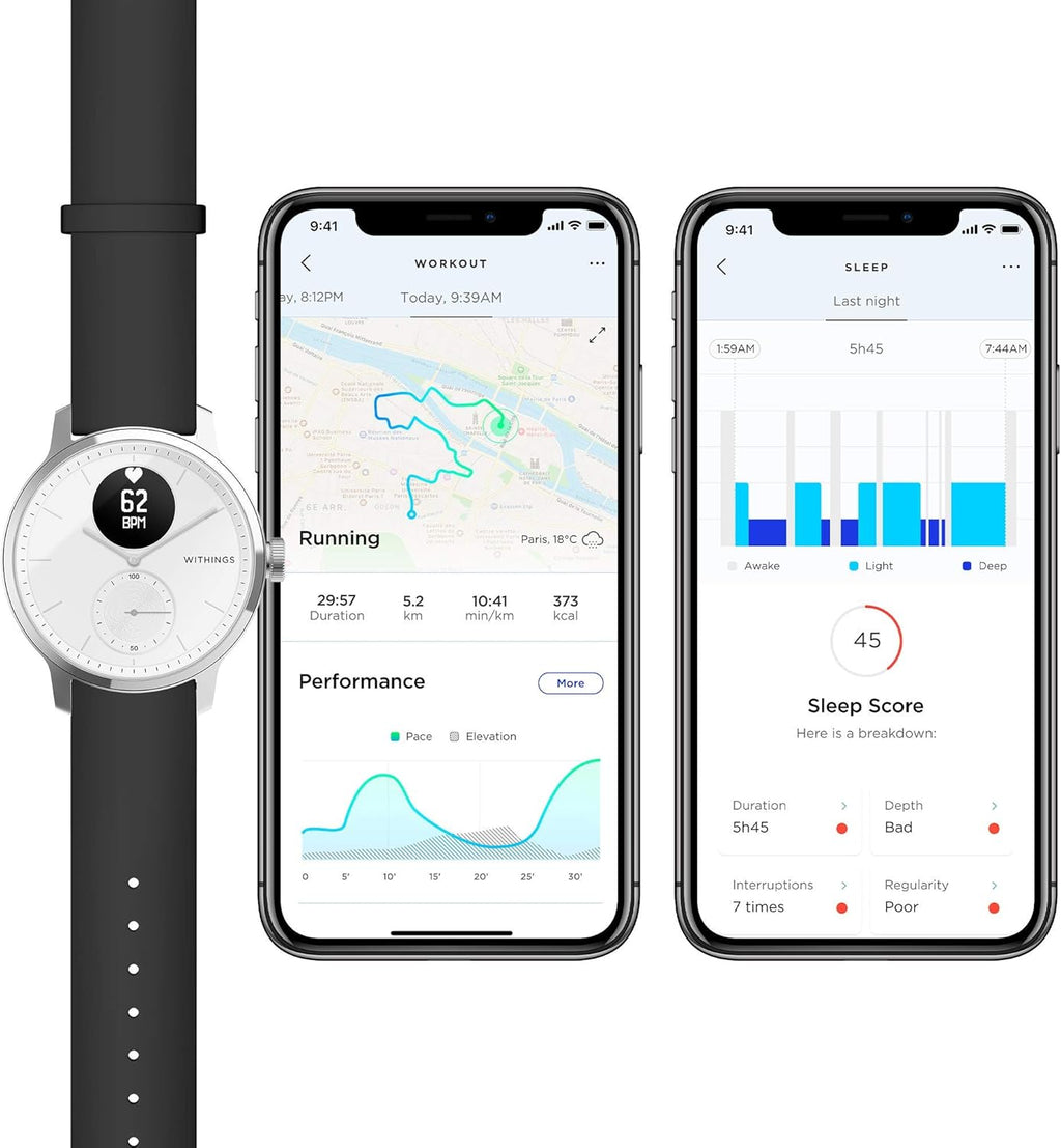 Hybrid Smartwatch with ECG, Heart Rate Sensor and Oximeter (White, 42mm) I825