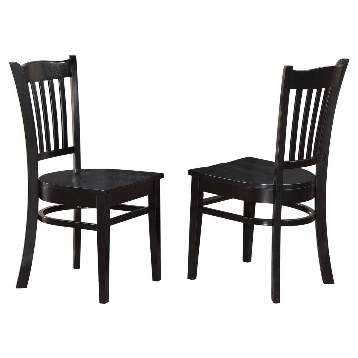 Set of 2 Black Wood Dining Chair C52586
