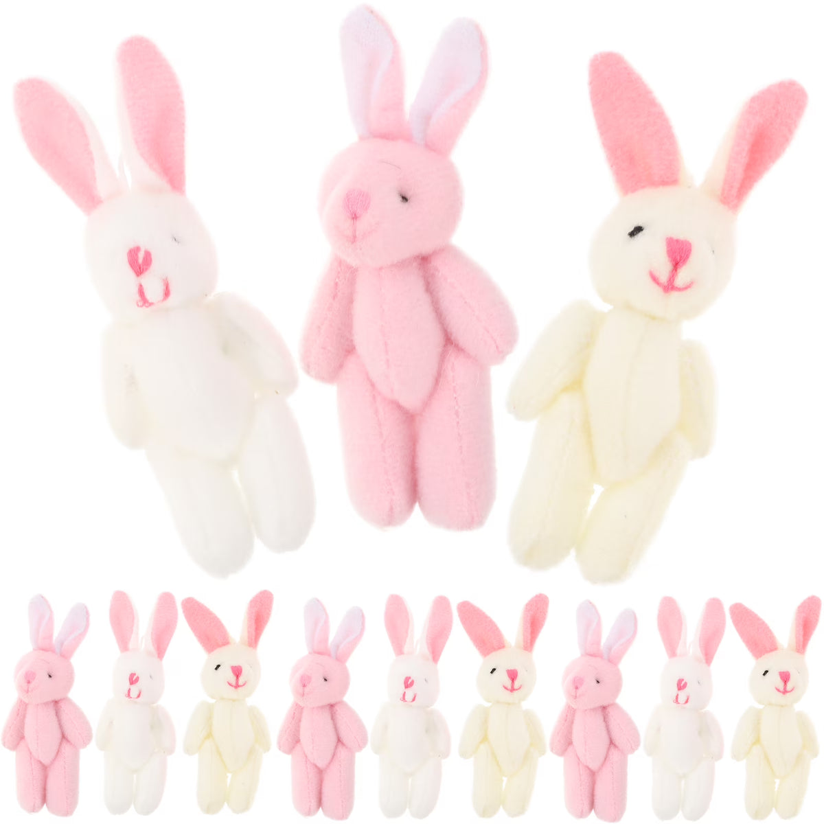 15 Pcs Mini Bunny Stuffed Animal Plush Pendant Hanging Decorations I5929