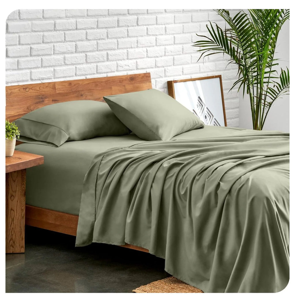 Split King 5 Piece Microfiber Bed Sheet Set with Deep Pockets L8071