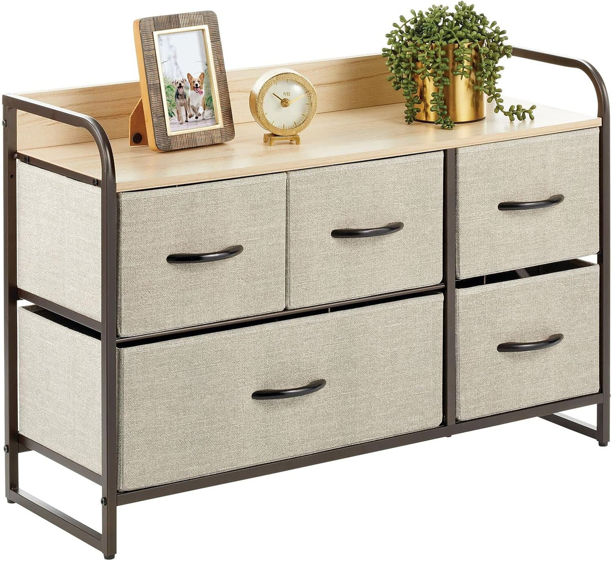 Bronze Linen 5 Drawer Storage Dresser H491740