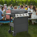 4 Burner Propane Gas Grill with Thermometer, 2 Prep Tables H47534