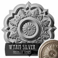 20 1/4 inch x 1 1/2 inch Hand-Painted Warm Silver Ceiling Medallion O818