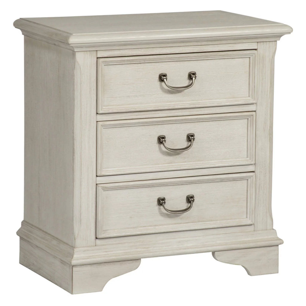 White 3 Drawer Night Stand R74475