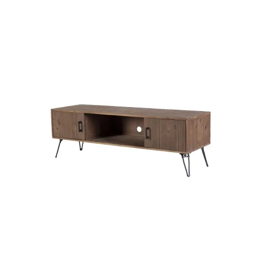 Reclaimed Wood Media TV Stand with Storage Cabinet B185