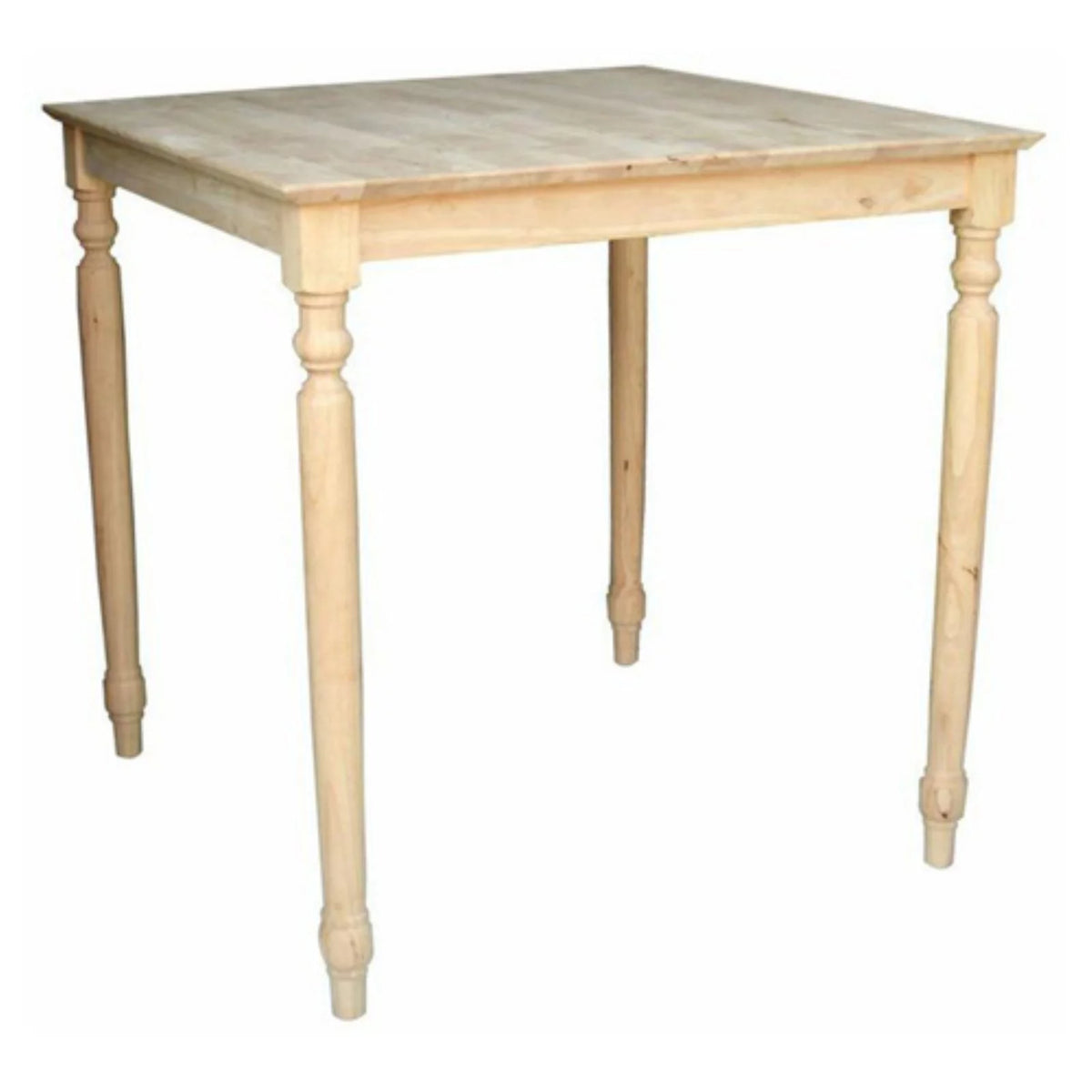 Solid Wood Top Table with Turned Legs E81907