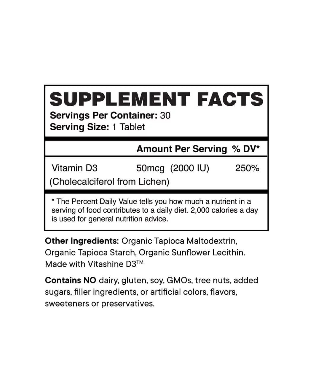 Plant-based Vitamin D Tablets R314992