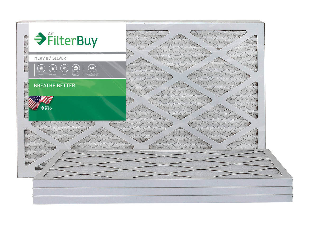 Silver MERV 8 13x25x1 Pleated Air Filter Pack of 4 H52417