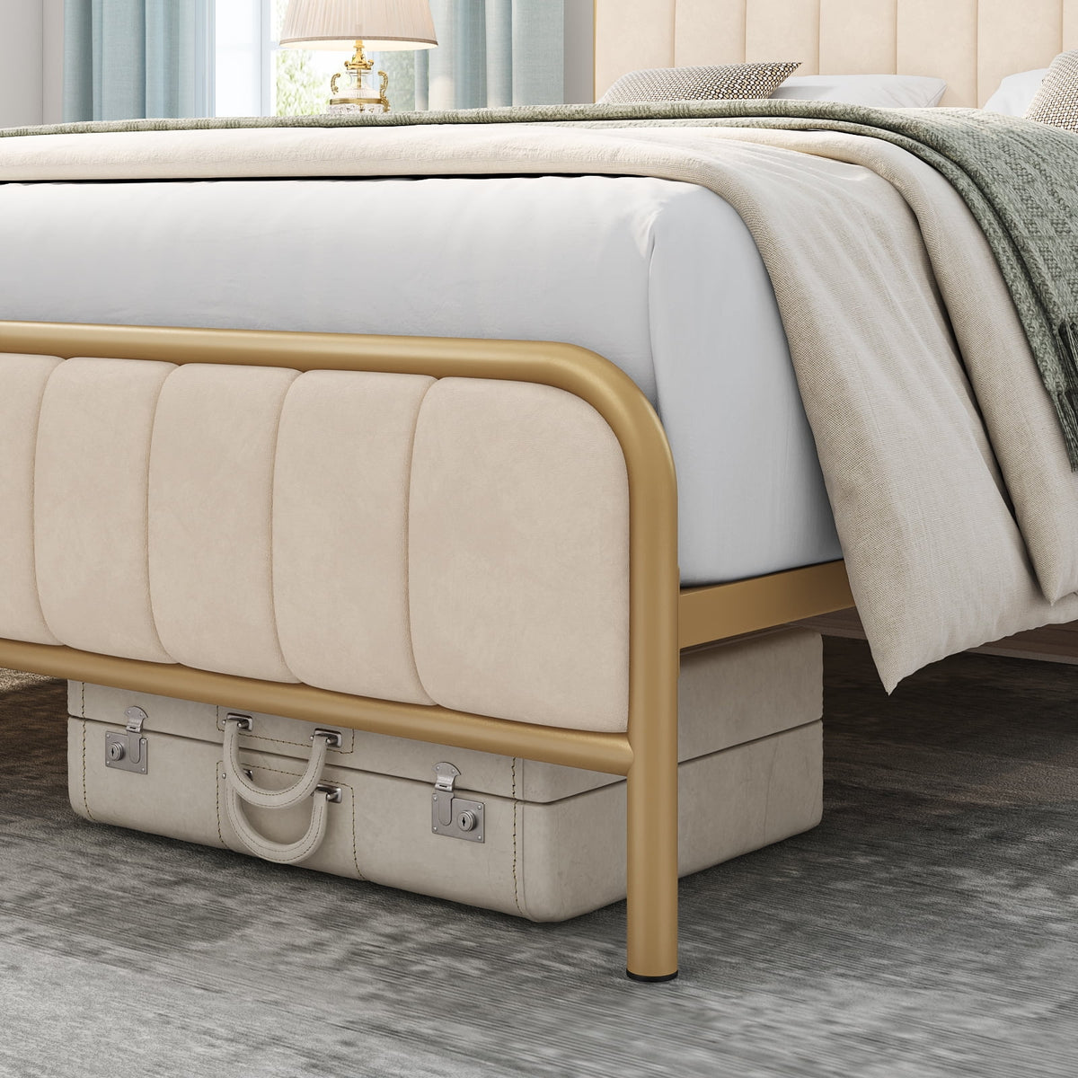 Queen Size Tufted Upholstered Bed Frame O554