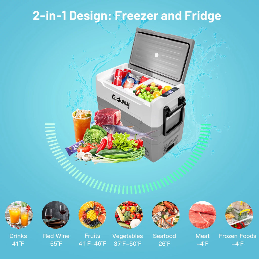 58 Quarts Portable Dual Zone Car Refrigerator M376187