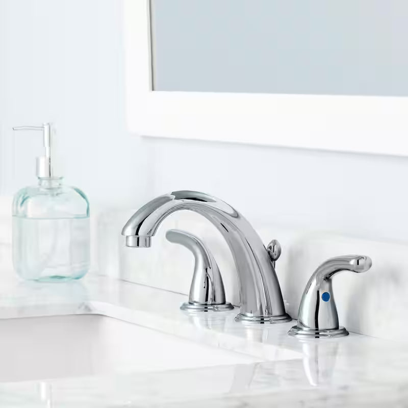 8 in. Widespread Double-Handle High-Arc Bathroom Faucet in Polished Chrome G131