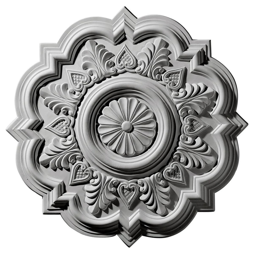 20 1/4 inch x 1 1/2 inch Hand-Painted Warm Silver Ceiling Medallion O818
