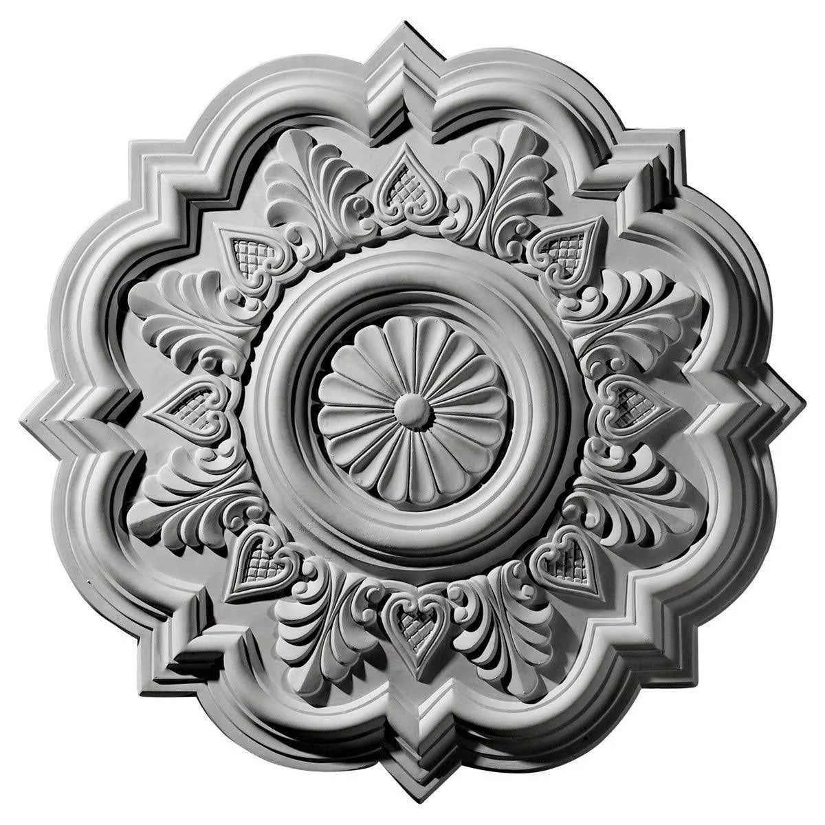 20 1/4 inch x 1 1/2 inch Hand-Painted Warm Silver Ceiling Medallion O818