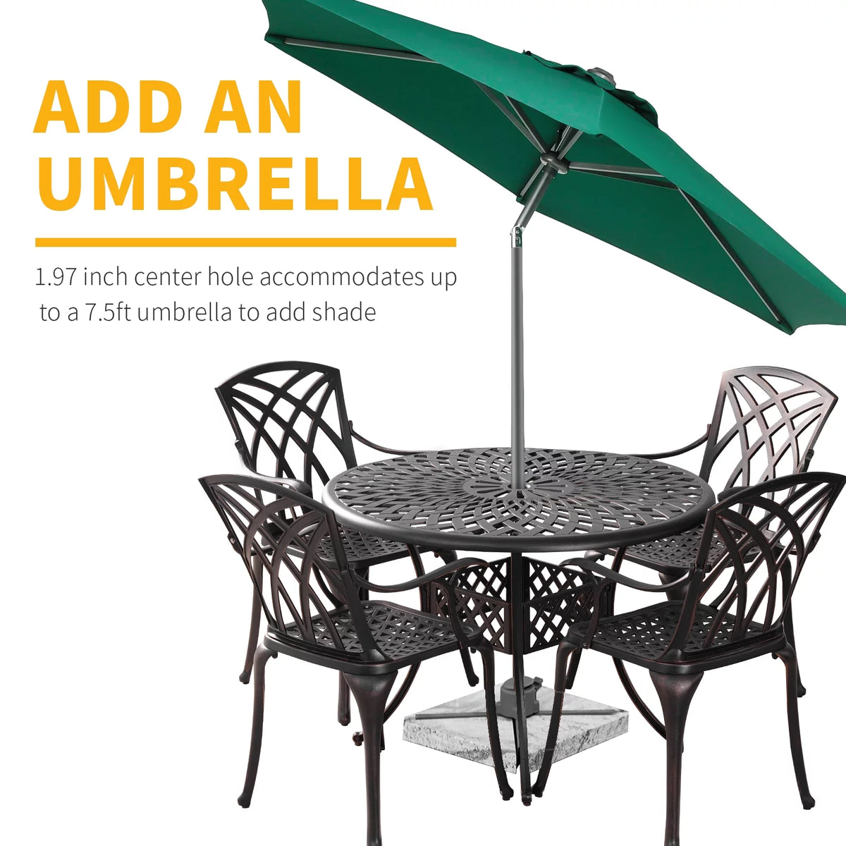 5 Piece Cast Aluminum Patio Dining Set A679351