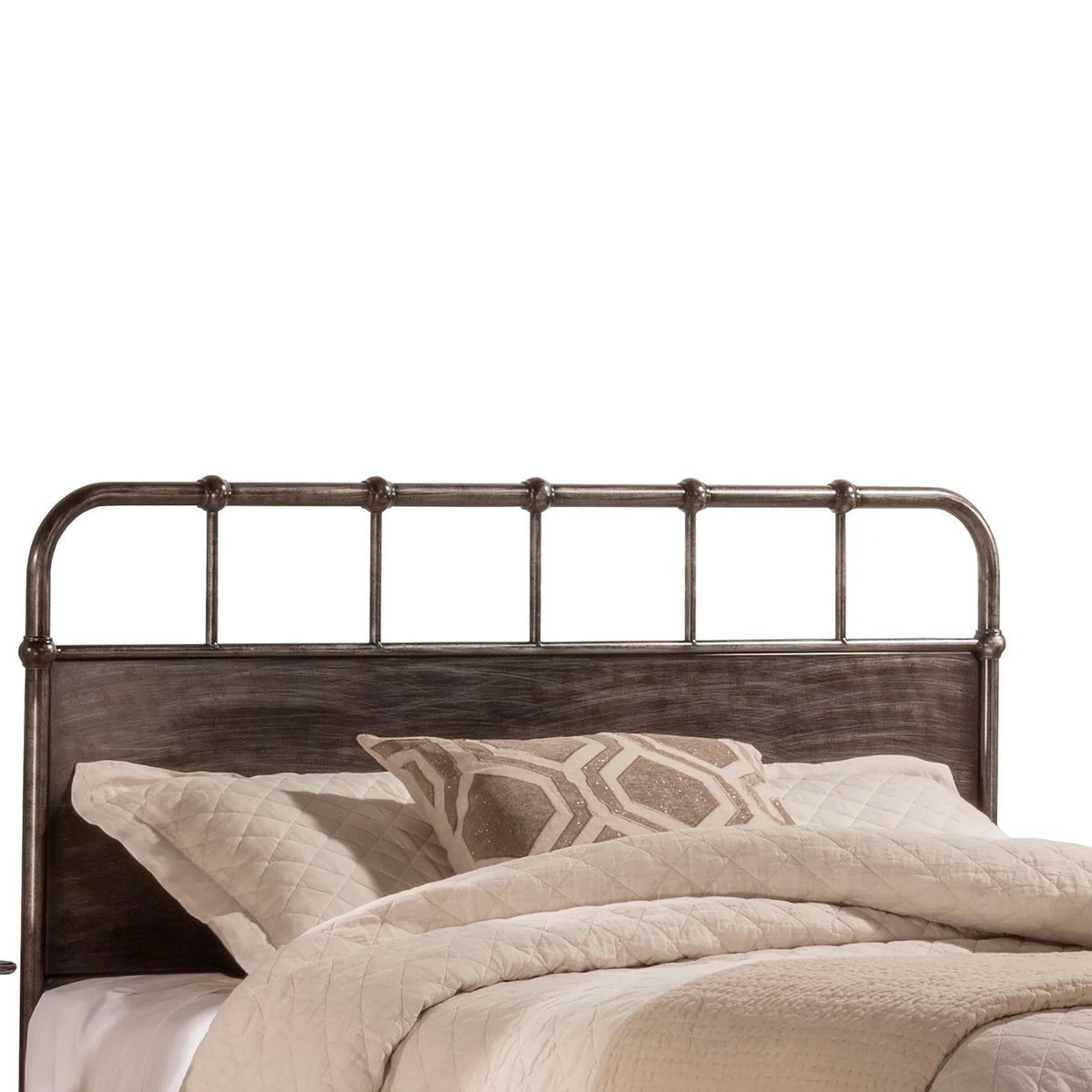 King Rustic Metal Panel Bed Q982