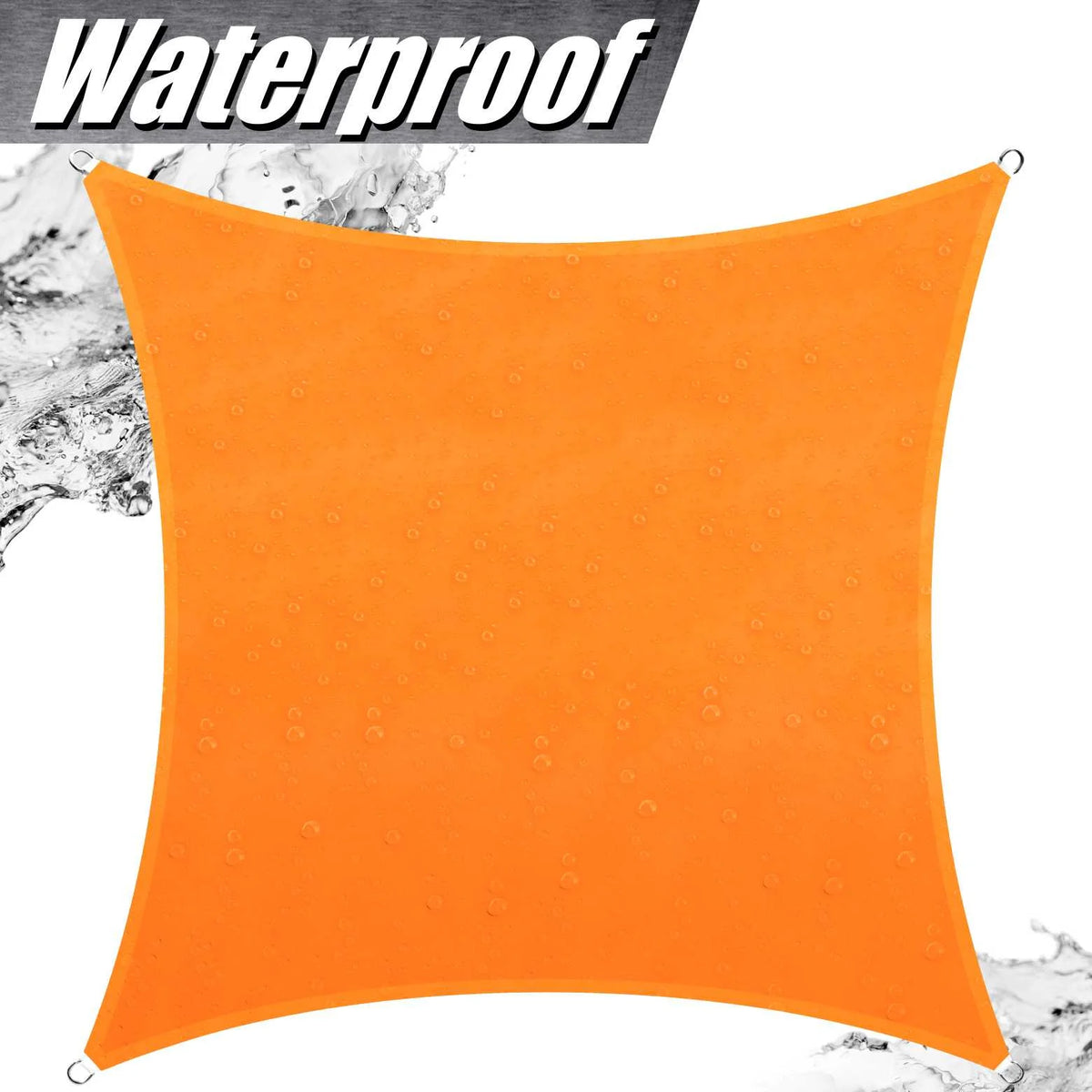 Orange Square Waterproof Sun Shade Sail Canopy Awning D3137