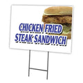 Chicken Fried Steak Sandwich Yard Sign & Stake Q476