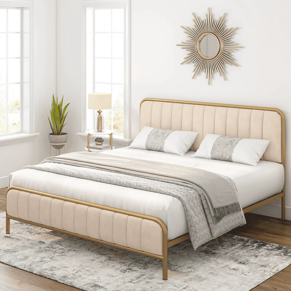 Queen Size Tufted Upholstered Bed Frame O554