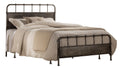 King Rustic Metal Panel Bed Q982