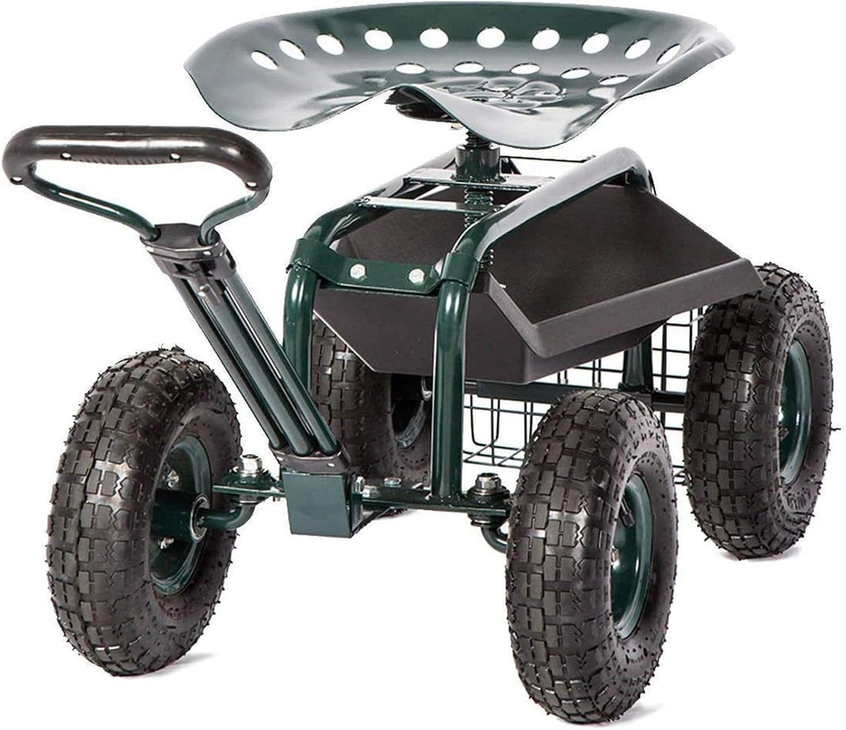 Rolling Garden Cart Work Seat with Tool Tray S180872