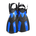 Adjustable Snorkeling Diving Fin Short Blade 1 Pair Blue F277