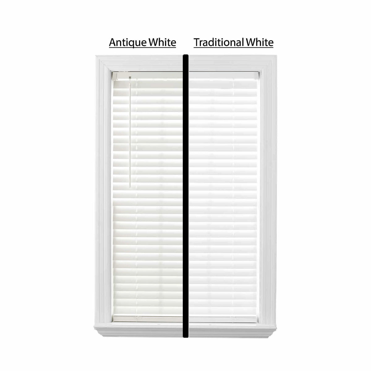 White Cordless Faux Wood Horizontal Blinds J842