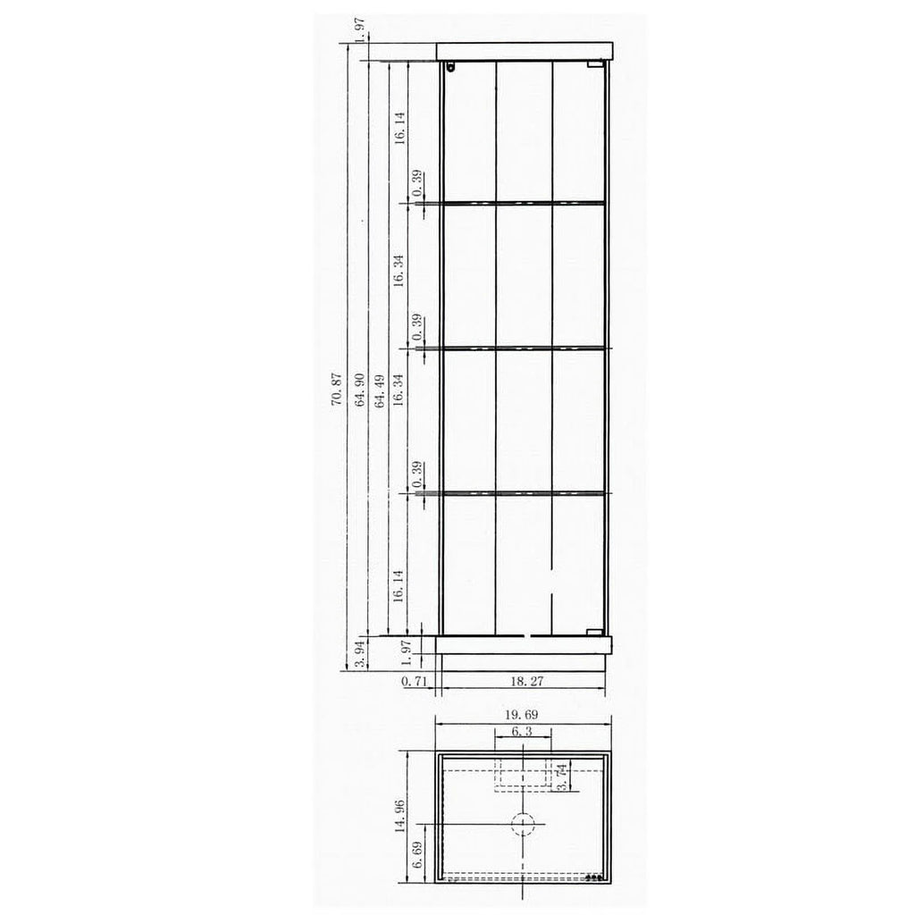 White Steel and Tempered Glass Curio Cabinet F295