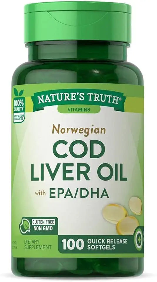 Cod Liver Oil Dietary Supplement 100 Softgels Pack of 6 W8379