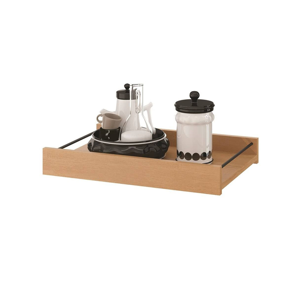 Oak Melamine and Black Painted Metal Bookcase D57662
