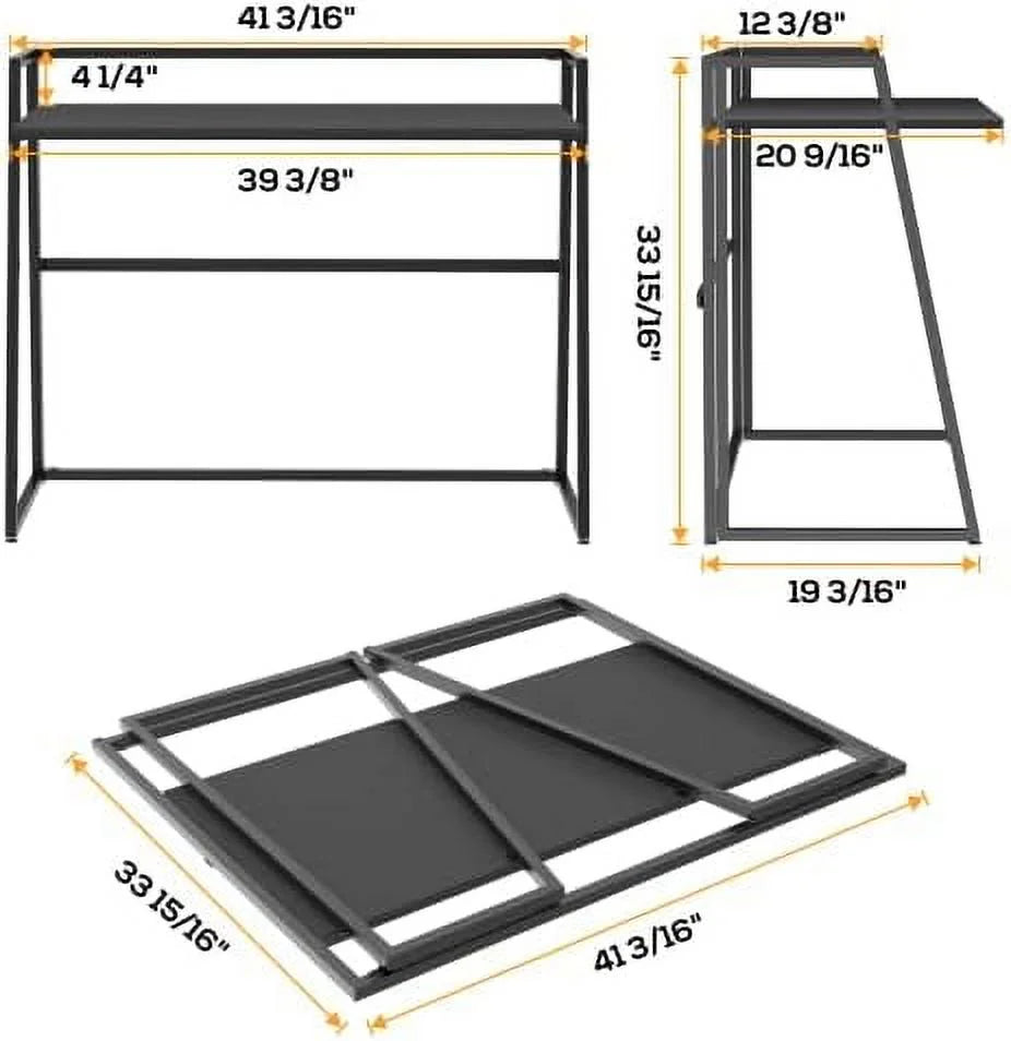 Small Folding Computer Desk 41 inch with Protective Railing G888780