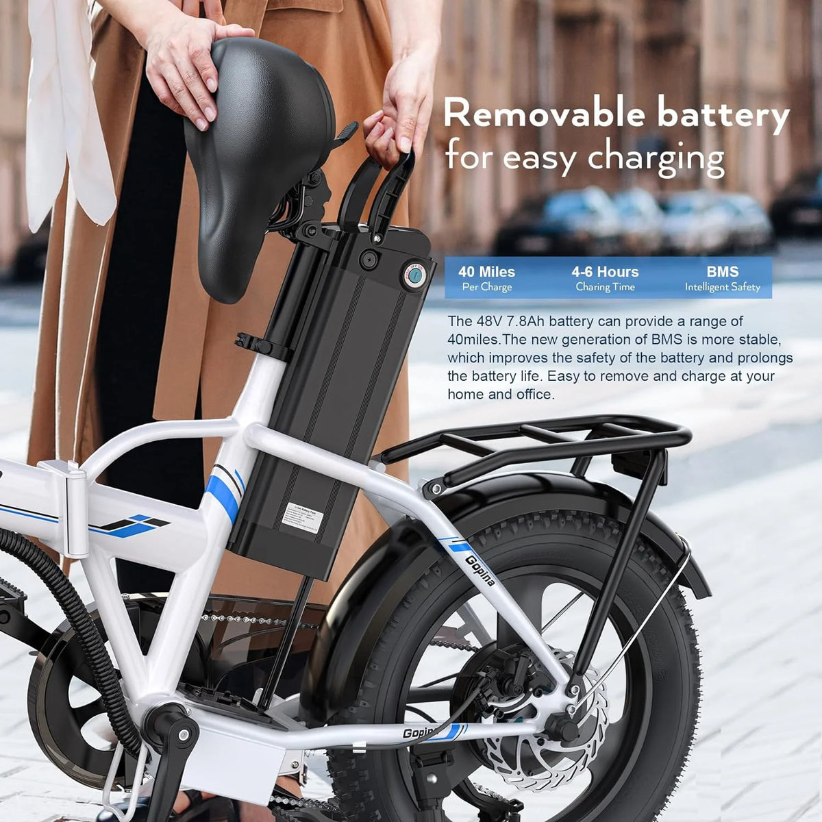350W Fat Tire Folding Electric Bike V82590