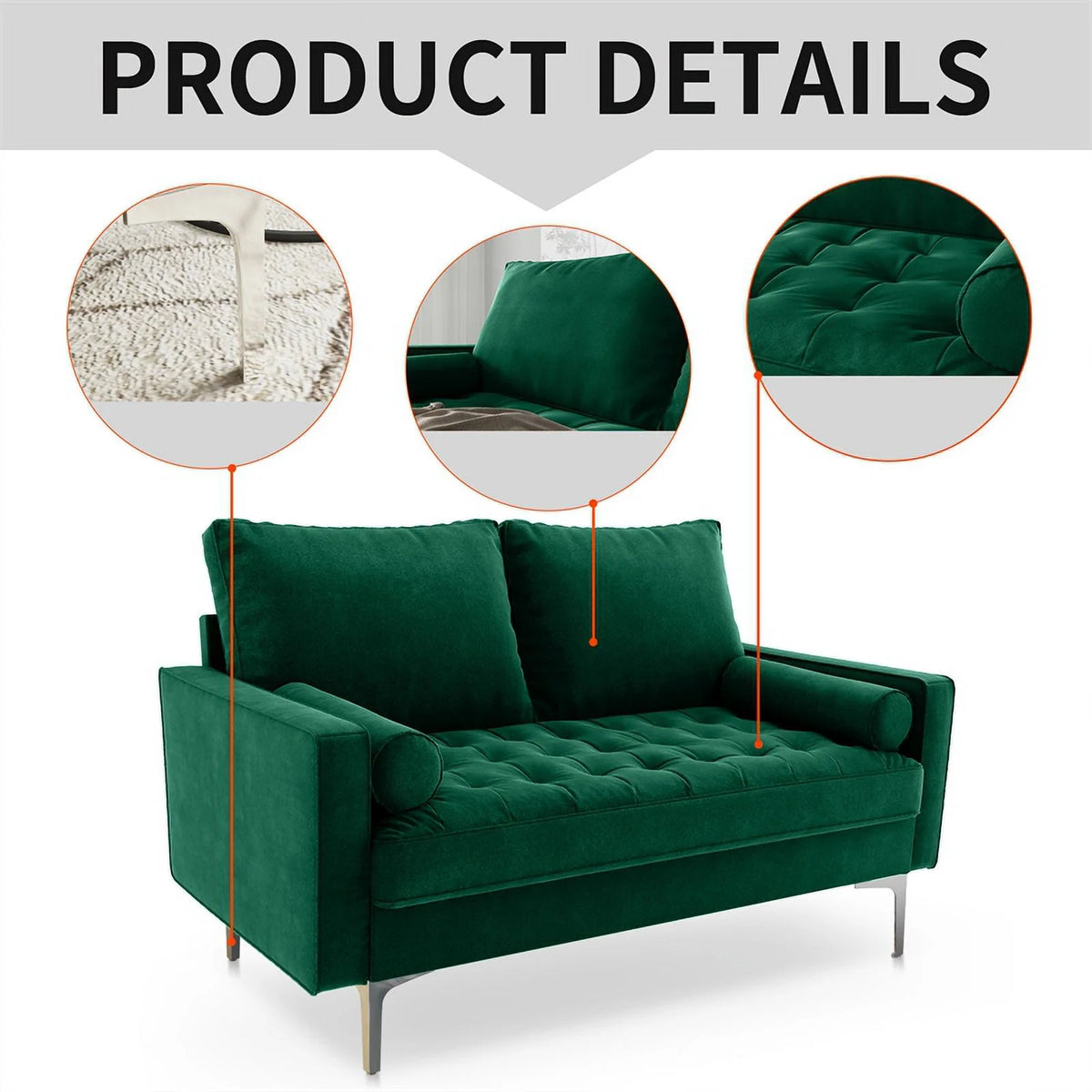 Green Velvet Loveseat L5279