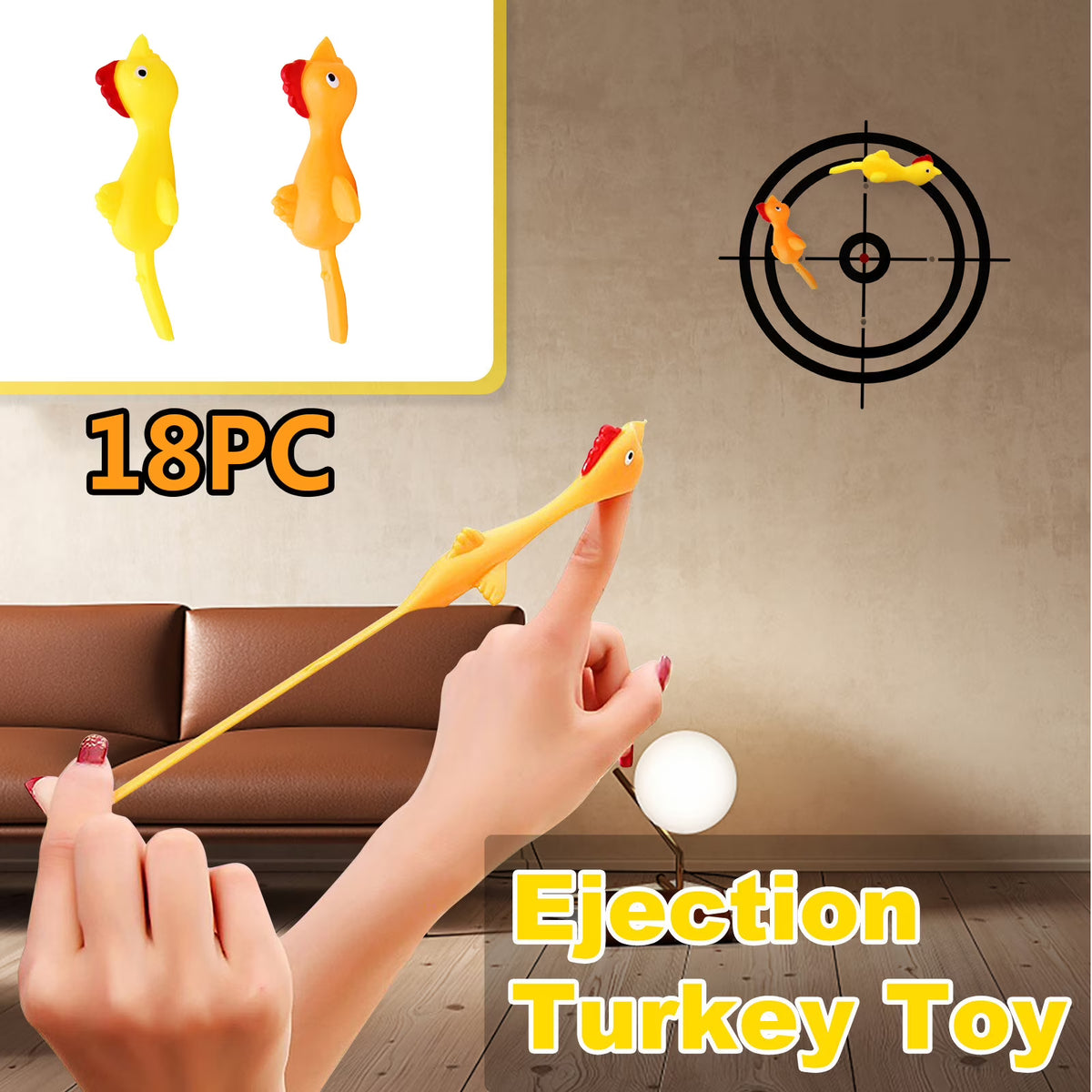 18 PCS Creative Ejection Chicken Toy W6398