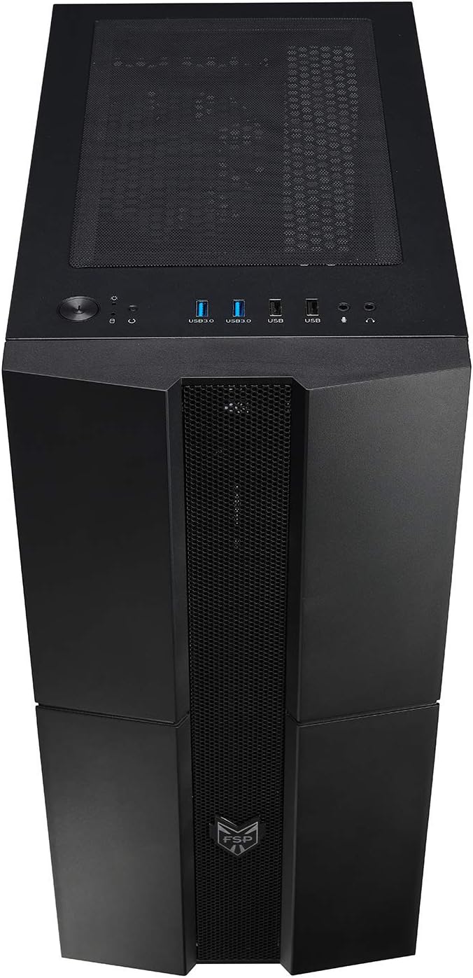 ATX Mid Tower PC Gaming Case with Tempered Glass Side Panel W632941