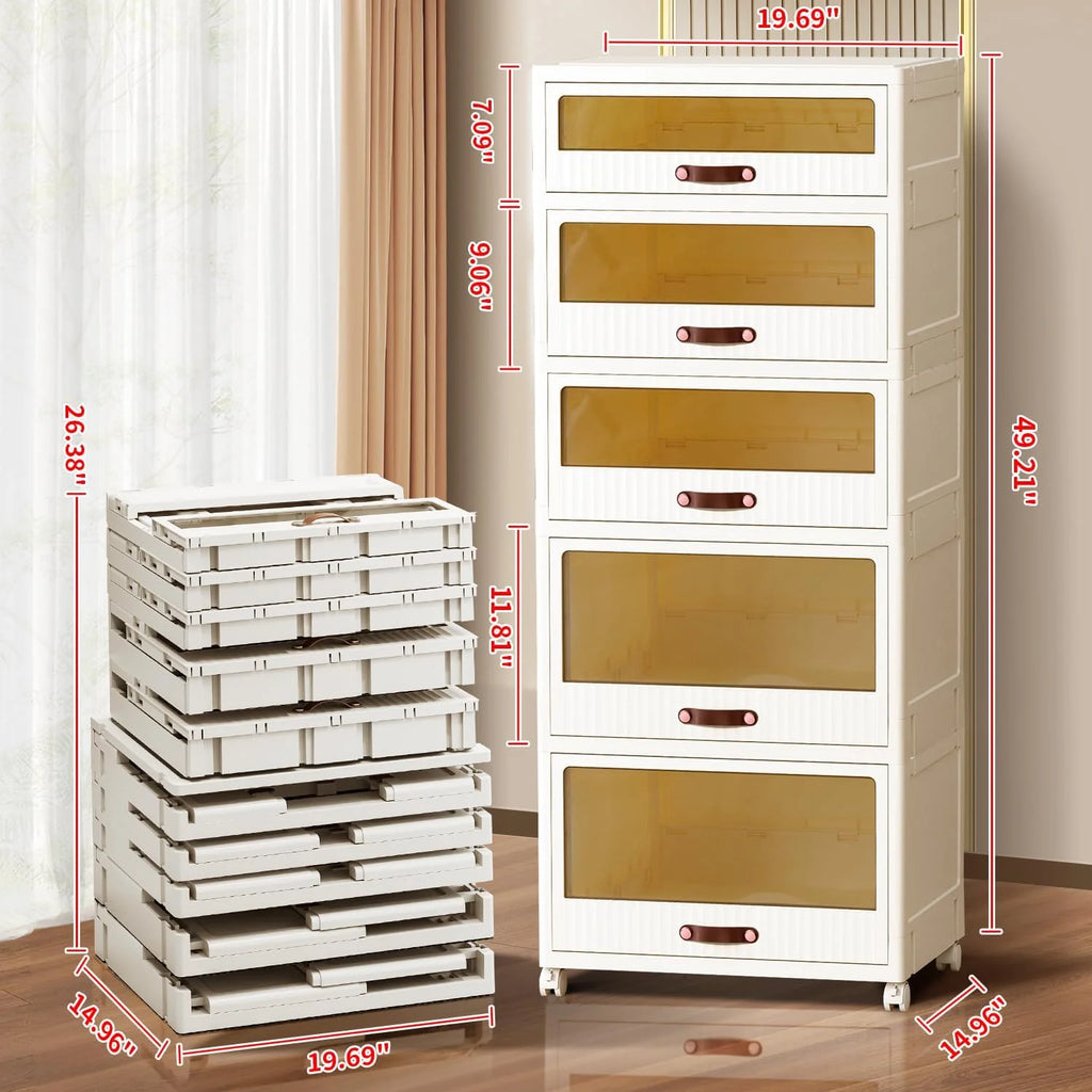 White 5 Drawer Plastic Dresser E655